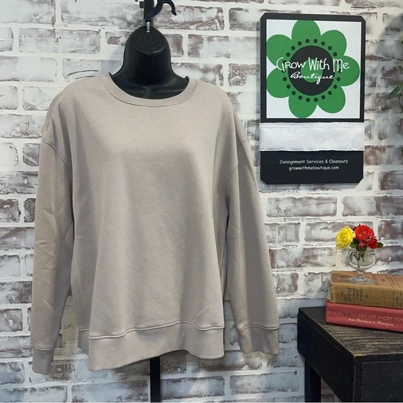 Athletic Casual Beige Sweatshirt XL - Picture 1 of 6